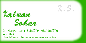 kalman sohar business card